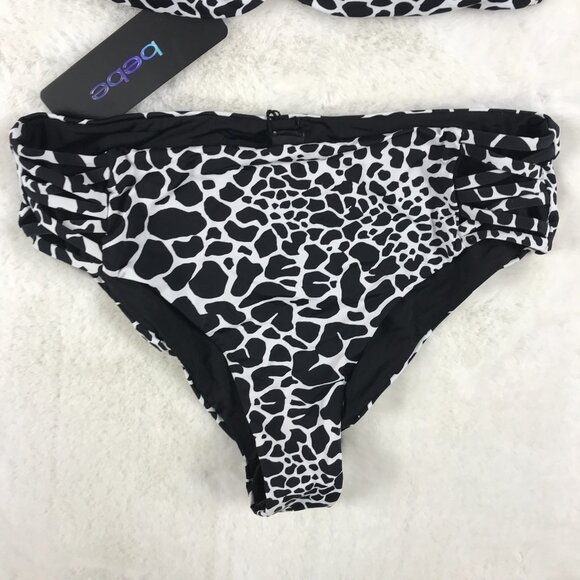 bebe Reversible Black & White Bikini NWT SMALL - Picture 4 of 8